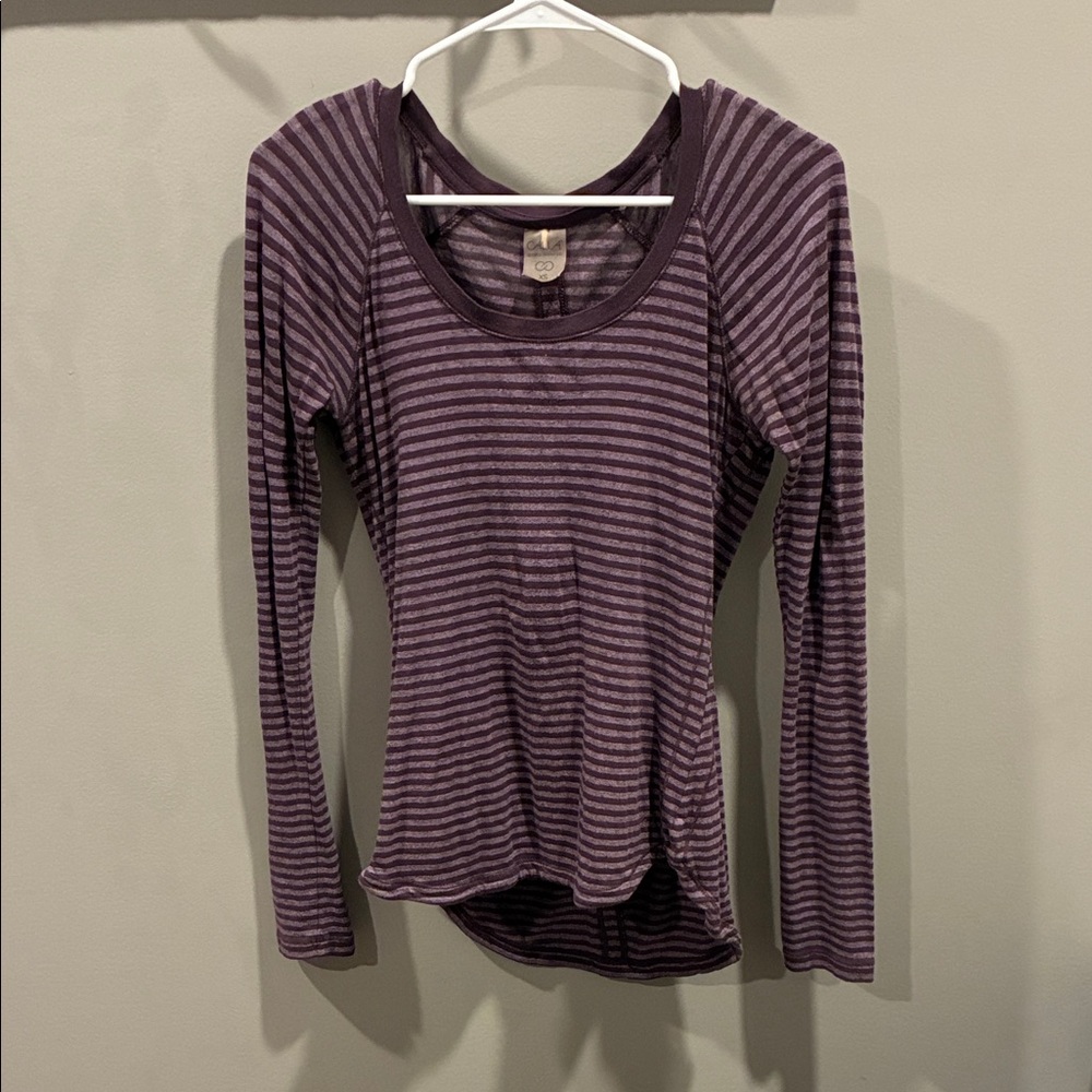 Calla by Carrie Underwood Striped Purple Long Sleeve Top